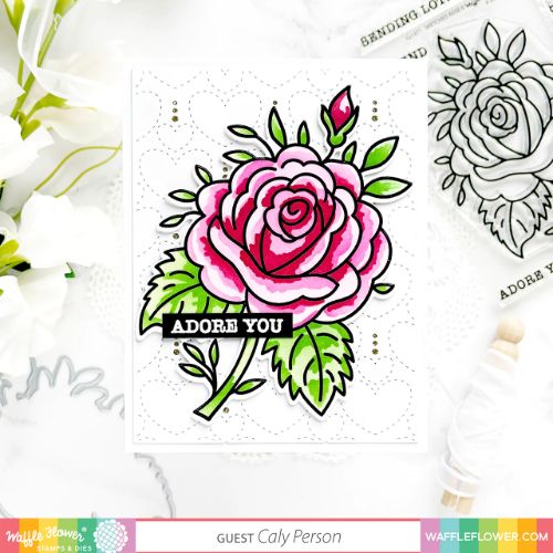 Waffle Flower - Sketched Rose Matching Die