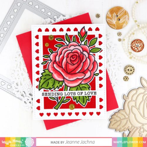 Waffle Flower - Sketched Rose Matching Die