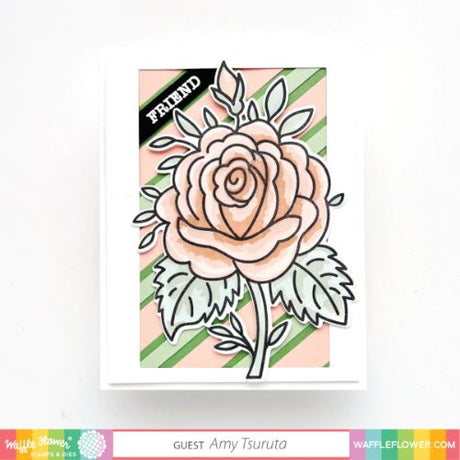 Waffle Flower - Sketched Rose Matching Die