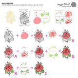 Waffle Flower - Sketched Rose Coloring Stencil