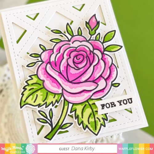 Waffle Flower - Sketched Rose Coloring Stencil