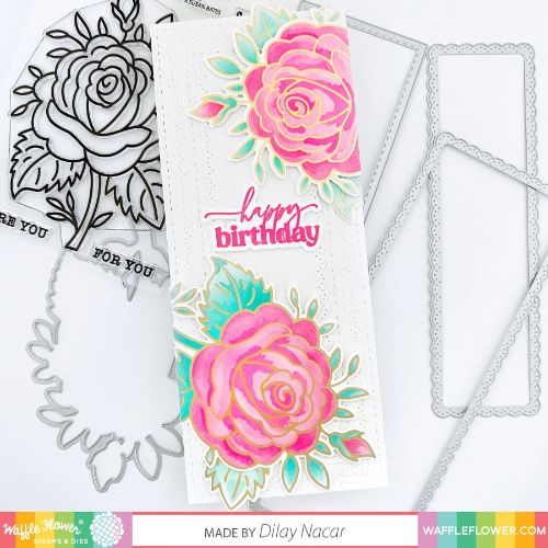 Waffle Flower - Sketched Rose Foil Plate