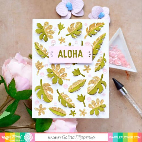 Waffle Flower - Duo-tone Tropical Leaves Stencil