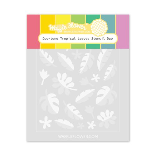 Waffle Flower - Duo-tone Tropical Leaves Stencil