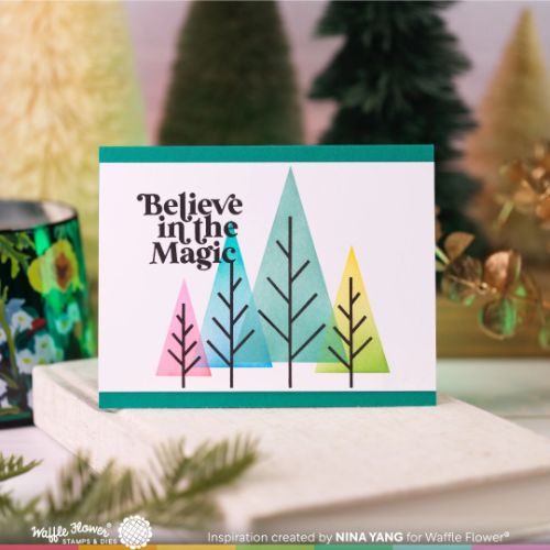 Waffle Flower - Triangle Trees Coloring Stencil