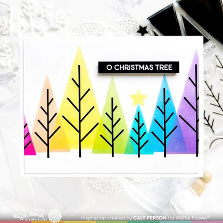 Waffle Flower - Triangle Trees Coloring Stencil