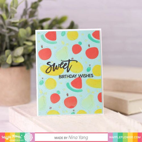 Waffle Flower - Fruity Background Coloring Stencil