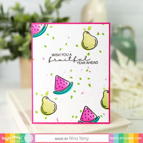Waffle Flower - Fruity Background Coloring Stencil