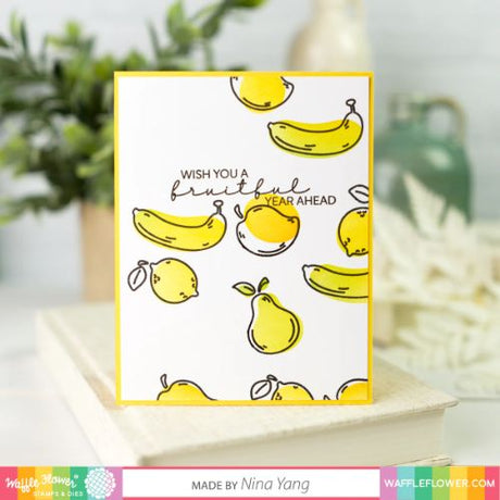 Waffle Flower - Fruity Background Coloring Stencil