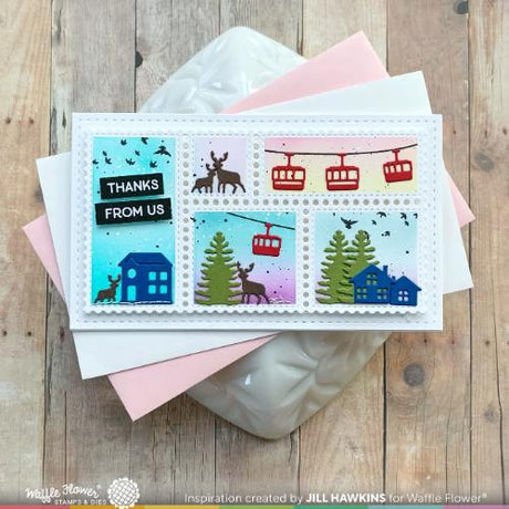 Waffle Flower - Postage Collage Mini Slimline Die