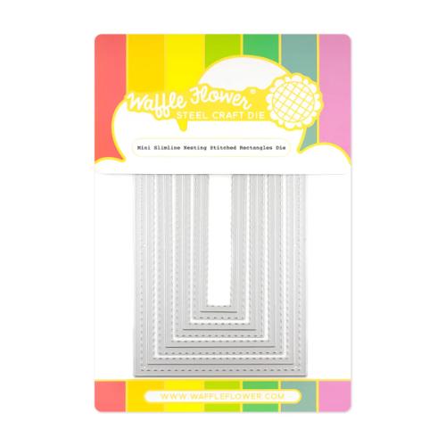 Waffle Flower - Mini Slimline Stitched Rectangles Die