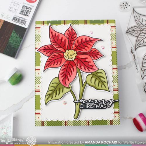 Waffle Flower - Sketched Poinsettia Coloring Stencil