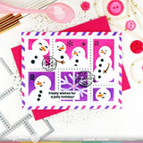 Waffle Flower - Postage Collage Snowman Stencil