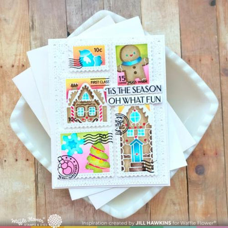 Waffle Flower - Postage Collage North Pole Stamp Set