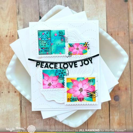 Waffle Flower - Postage Collage North Pole Stamp Set