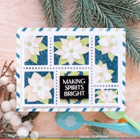 Waffle Flower - Postage Collage Poinsettia Stencil
