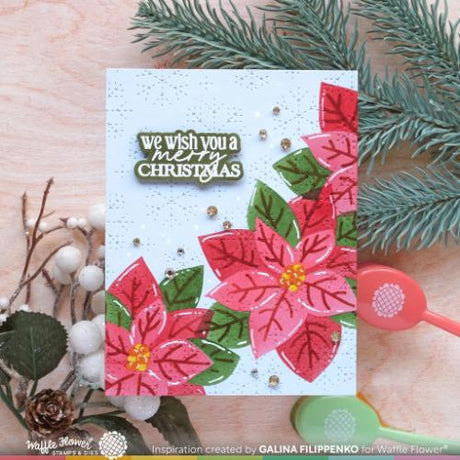 Waffle Flower - Poinsettia Die-n-stencil