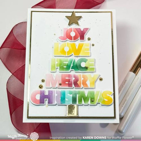 Waffle Flower - Overlapping Christmas Words Matching
Die