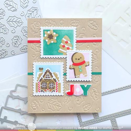 Waffle Flower - Overlapping Christmas Words Stencil Trio