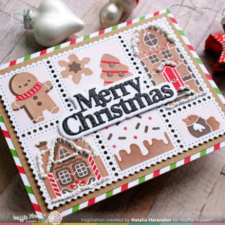 Waffle Flower - Merry Christmas Print Die