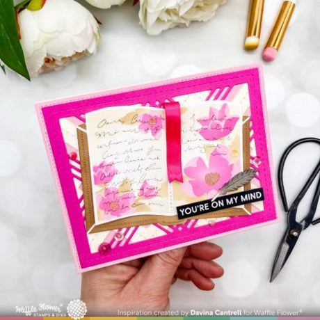 Waffle Flower - Open Book Floral Stencil