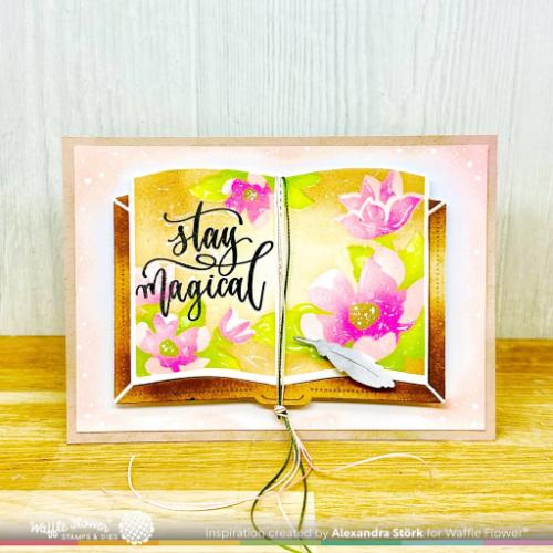 Waffle Flower - Open Book Floral Stencil