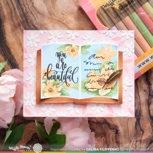 Waffle Flower - Open Book Floral Stencil