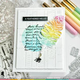 Pre-order Waffle Flower - Feather Pen Die-n- stencil - ETA 7th February