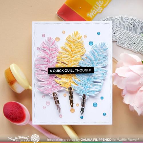 Waffle Flower - Feather Pen Die-n- stencil