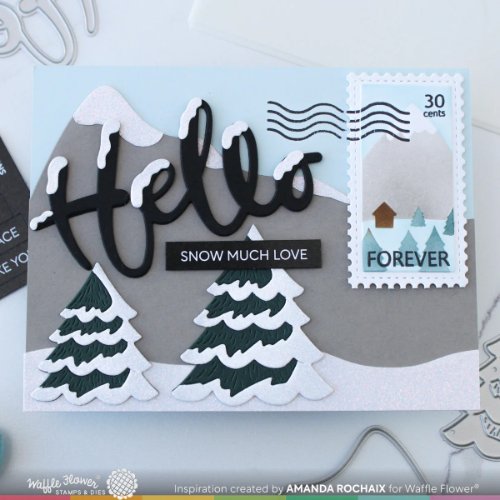 Waffle Flower - Snowcapped Hello Word Die