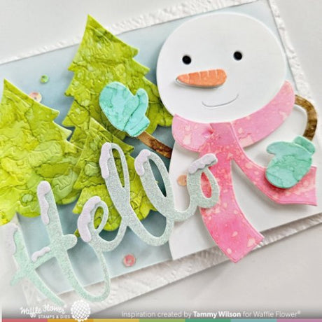 Waffle Flower - Snowcapped Hello Word Die