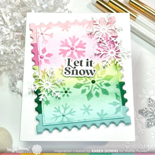 Waffle Flower - Snowflake Background Stencil