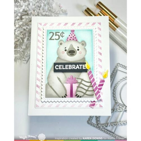 Waffle Flower - Nesting Postage Collage Blocks Stencil