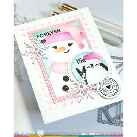 Waffle Flower - Nesting Postage Collage Blocks Stencil