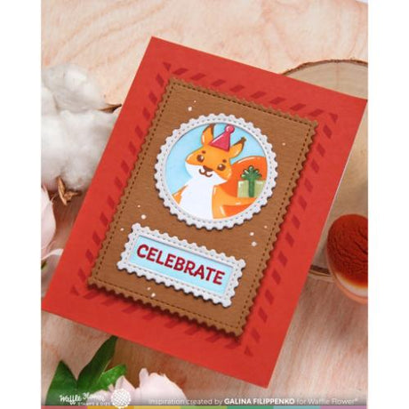 Waffle Flower - Nesting Postage Collage Party Bear Stencil