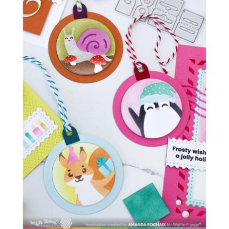 Waffle Flower - Nesting Postage Collage Party Bear Stencil