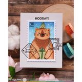 Waffle Flower - Nesting Postage Collage Party Bear Stencil