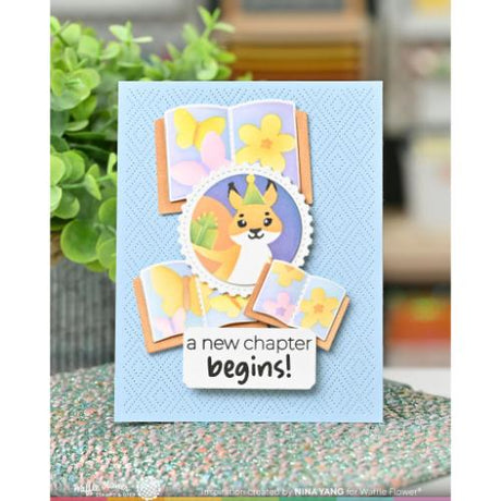 Waffle Flower - Nesting Postage Collage Party Bear Stencil