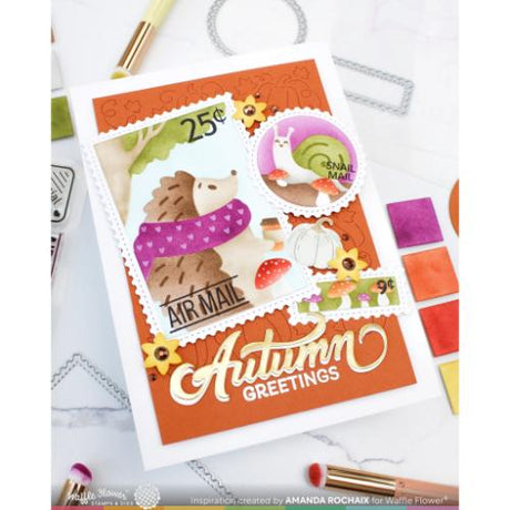 Waffle Flower - Nesting Postage Collage Mush Love Stencil