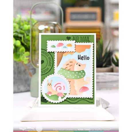 Waffle Flower - Nesting Postage Collage Mush Love Stencil
