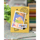Waffle Flower - Nesting Postage Collage Mush Love Stencil