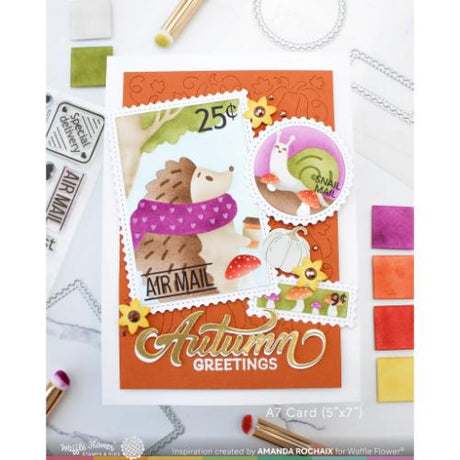 Waffle Flower - Nesting Postage Collage Mush Love Stencil