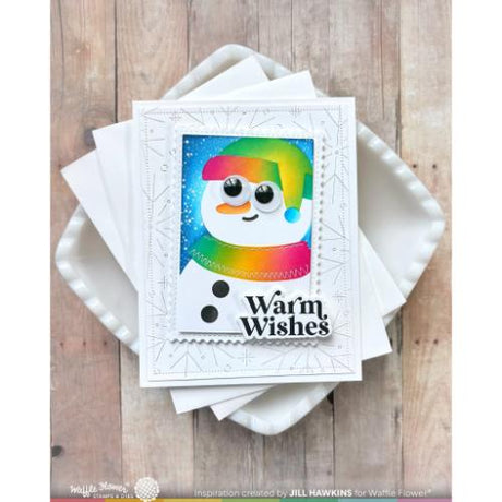 Waffle Flower - Nesting Postage Collage Let it Snow Stencil