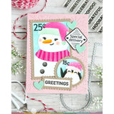 Waffle Flower - Nesting Postage Collage Let it Snow Stencil
