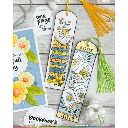 Waffle Flower - Round Bookmark - Book Lover Stamp Set