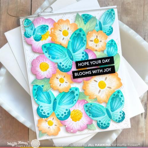 Waffle Flower - Butterfly Blossom Coloring Stencil