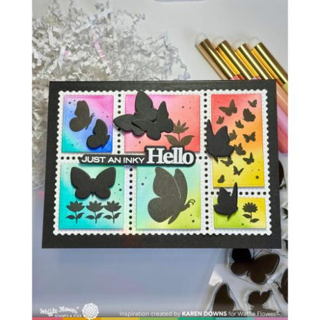 Waffle Flower - Postage Collage A6 Blocks Die