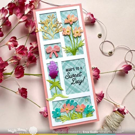 Waffle Flower - Postage Collage Slimline Blocks Die