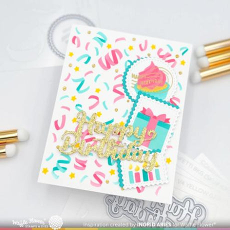 Waffle Flower - Postage Collage Birthday Stamp Set