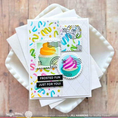 Waffle Flower - Confetti Background Stencil